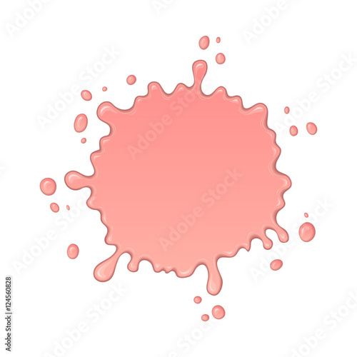 Splash of pink sweet bubble gum. Banner with bubblegum burst. Funny cartoon design. Abstract vector illustration with spot or blob isolated on white background.