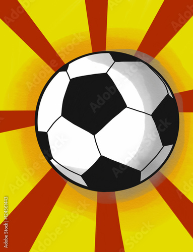 Football on red and yellow background illustration