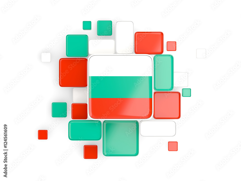 Flag of bulgaria, mosaic background