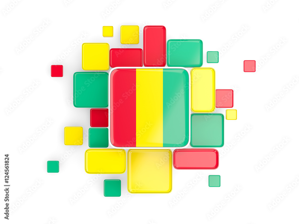 Flag of guinea, mosaic background Flag of guinea, mosaic background
