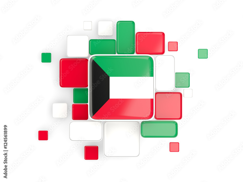 Flag of kuwait, mosaic background