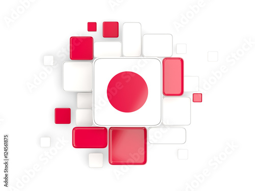 Flag of japan  mosaic background