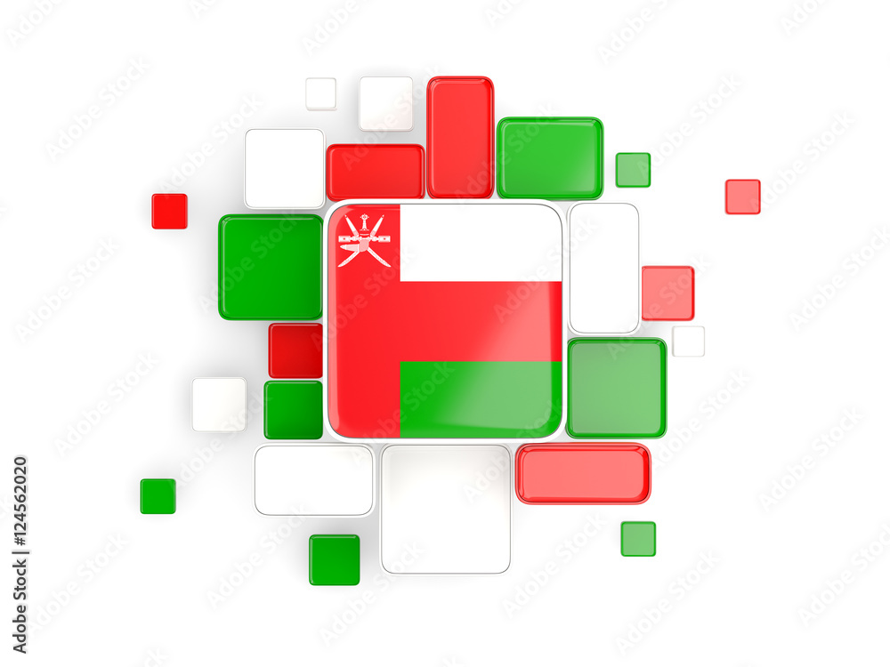 Flag of oman, mosaic background Flag of oman, mosaic background