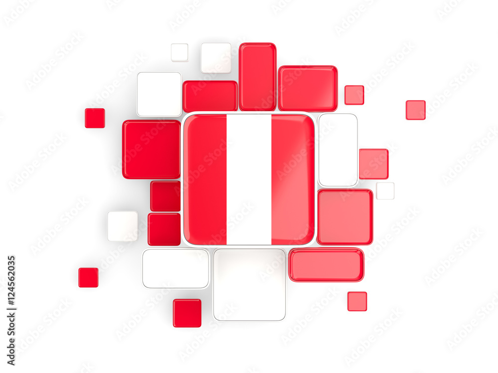 Flag of peru, mosaic background