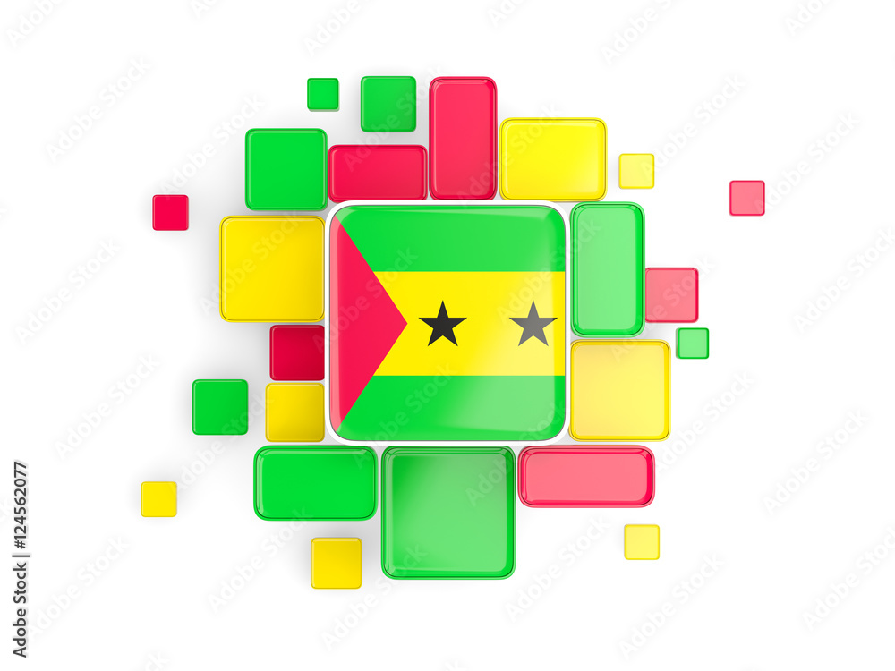 Flag of sao tome and principe, mosaic background Flag of sao tome and principe, mosaic background