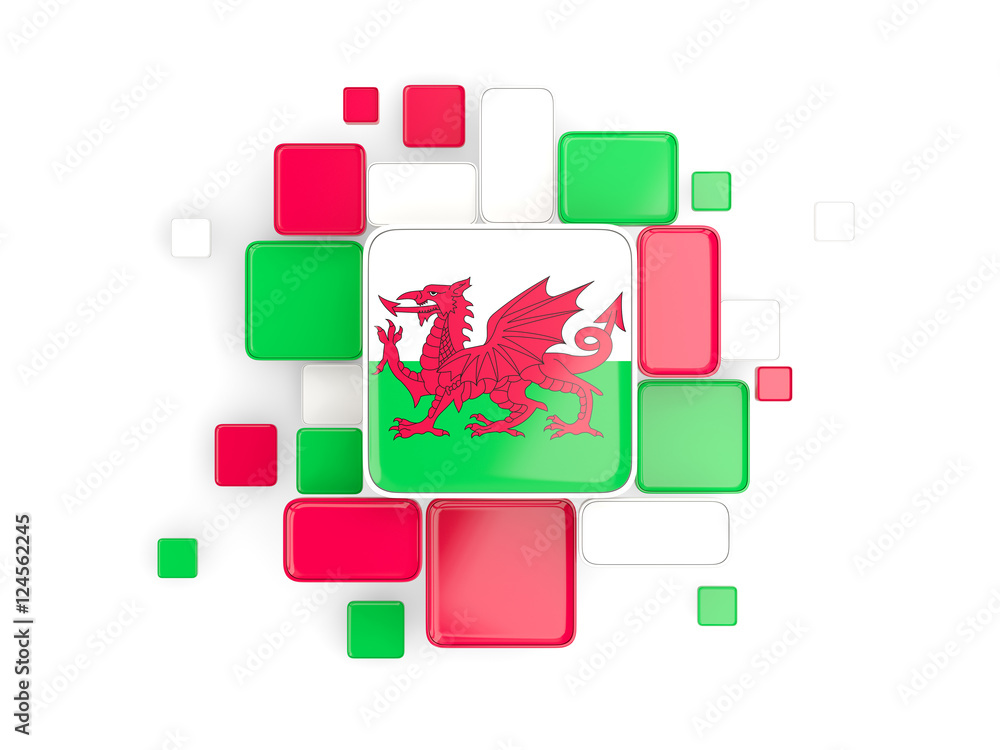 Flag of wales, mosaic background
