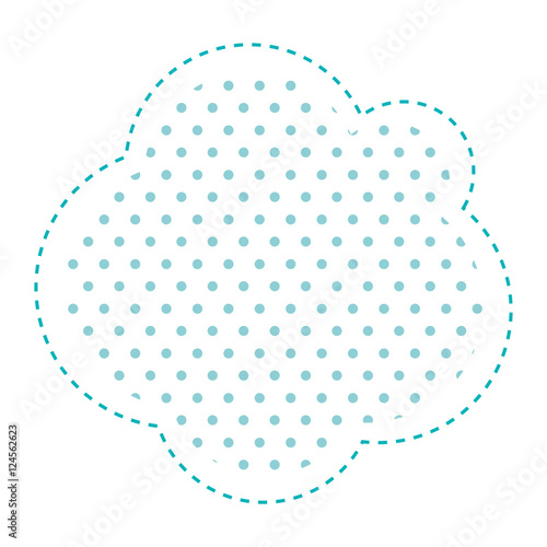 Dotted silhouette cloud callout of thought vector illustration