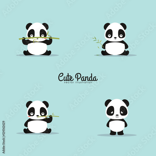 Fototapeta Naklejka Na Ścianę i Meble -  abstract cute pandas