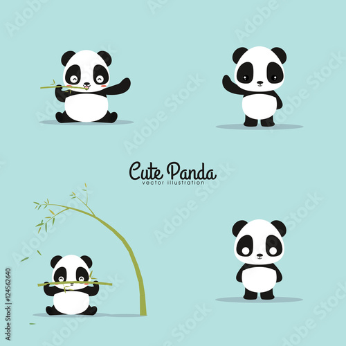 Fototapeta Naklejka Na Ścianę i Meble -  abstract cute pandas