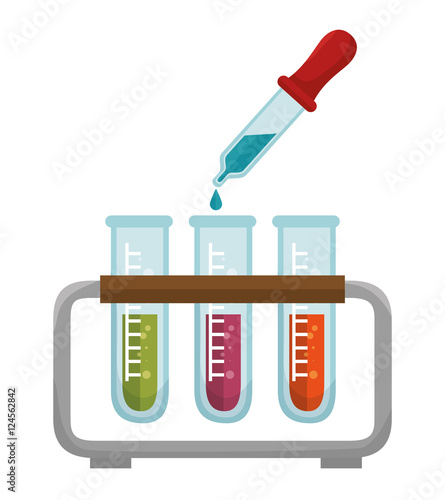 test tube rack and dropper chemistry icon vector illustration eps 10