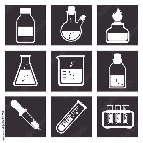 laboratory tools tube icons design vector illustration eps 10