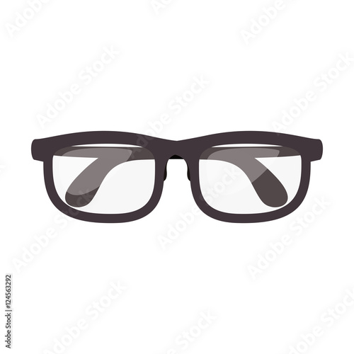 closed glasses with contour black vector illustration