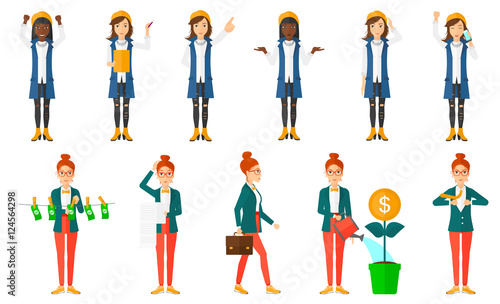 Vector set of illustrations with business people.