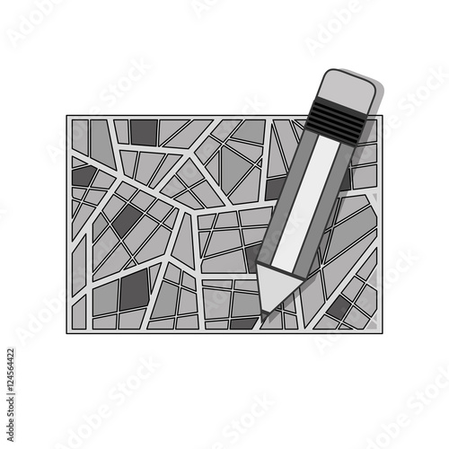 silhouette map abstract background with pencil vector illustration