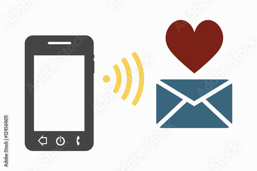smartphone sending love message