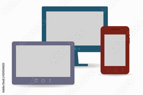 smartphone, monitor and tablet