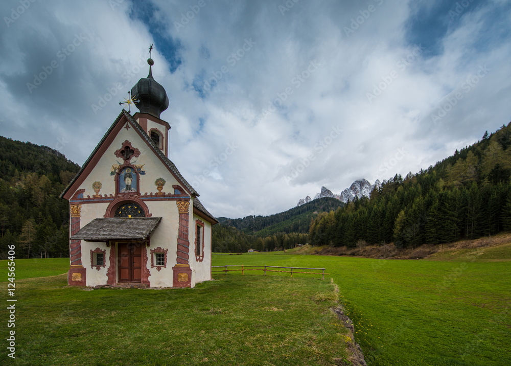 Old church in Funes valley