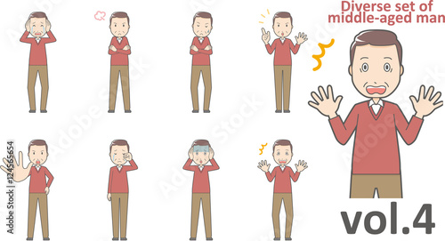 Diverse set of middle-aged man , EPS10 vector format vol.4