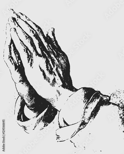 Praying hands illustration / Albrecht Dürer [vector]
