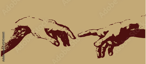 The Creation of Adam illustration / Michelangelo [vector]