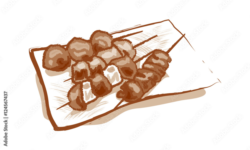 焼き鳥 イラスト Stock Vector Adobe Stock