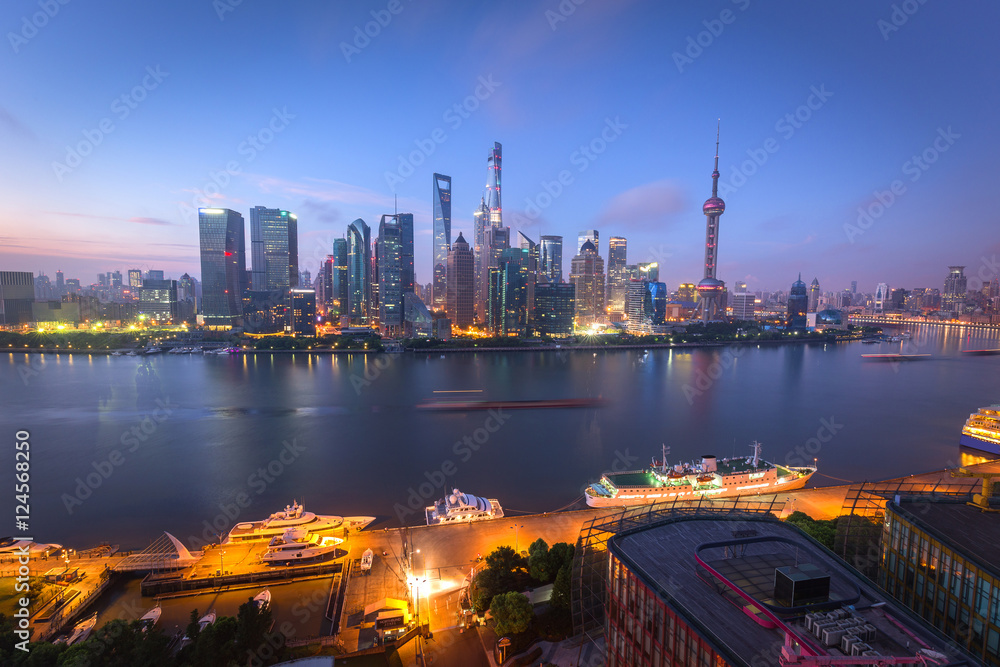 Fototapeta premium China Shanghai skyline in the morning