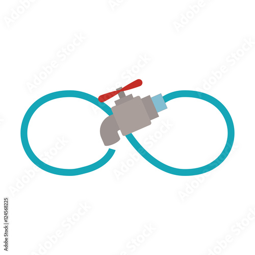 infinite symbol with water tap icon. limitless water. vector illustration