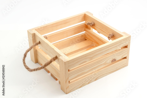 empty wooden crate isolated on white background