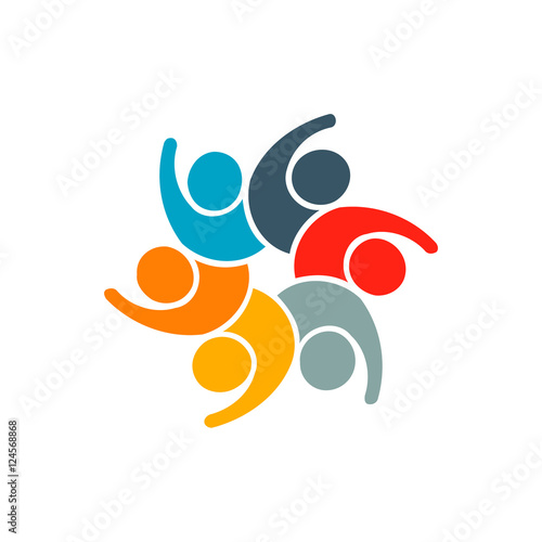  People Group Participation Logo. Vector graphic design illustra