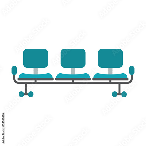 waiting chair of three posts vector illustration