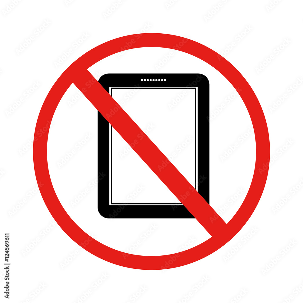icon with sign prohibited tablet vector illustration icon with sign prohibited tablet vector illustration