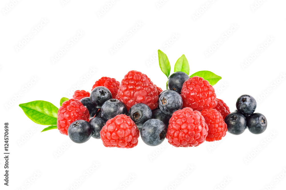 Mix berry on white background Mix berry on white background