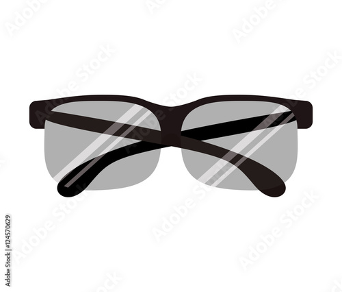 graphic with rimless glasses oval vector illustration