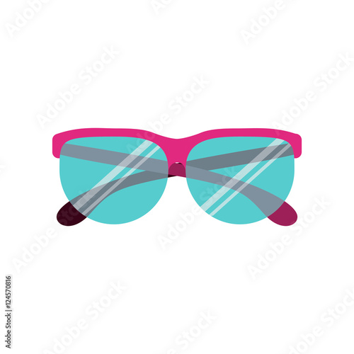 graphic with rimless glasses circular magenta vector illustration