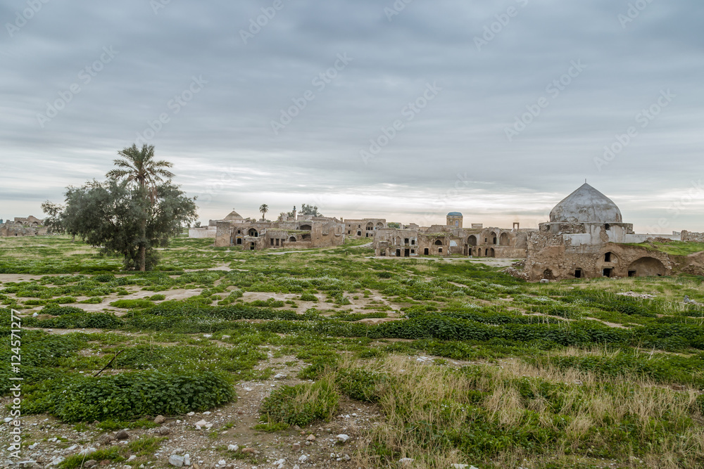 Ruins of old building over ancient castle in Kirkuk,Iraq
