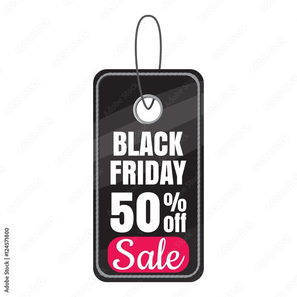 Tag black friday sale discount icon. Cartoon illustration of tag black friday sale discount vector icon for web