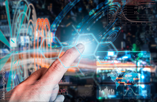 Medical futuristic background showing connections and research