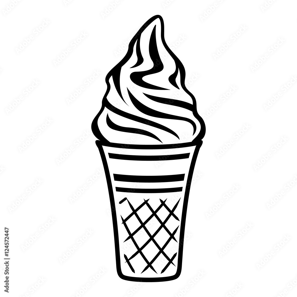 Vanilla ice cream icon. Outline illustration of vanilla ice cream vector icon for web Vanilla ice cream icon. Outline illustration of vanilla ice cream vector icon for web