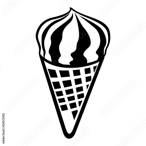 Chocolate ice cream icon. Outline illustration of chocolate ice cream vector icon for web © ylivdesign
