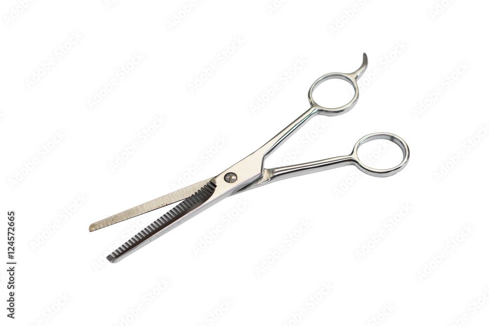 Haircutting Scissors. Studio isolation on white Haircutting Scissors. Studio isolation on white