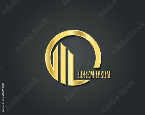 Creative vector logo design template. Golden symbol