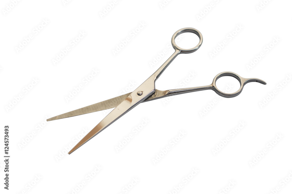 Haircutting Scissors. Studio isolation on white Haircutting Scissors. Studio isolation on white