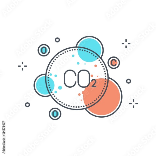 Color line, pollution concept illustration, icon