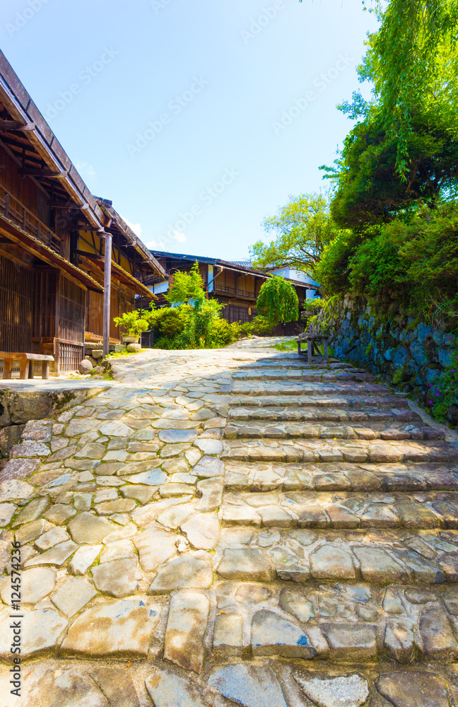 Nakasendo Tsumago Village Rustic Stone Alley V Nakasendo Tsumago Village Rustic Stone Alley V