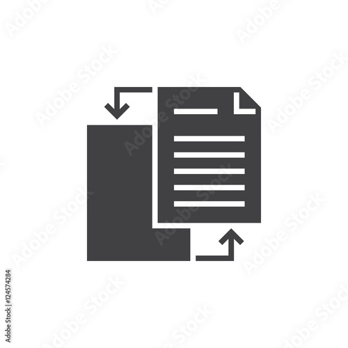 document sharing icon vector, solid logo illustration, pictogram isolated on white