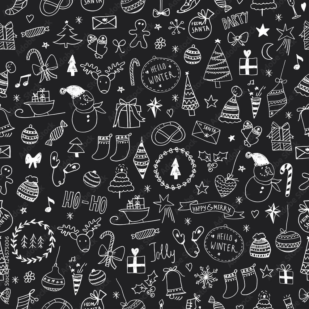 Sketchy Christmas seamless pattern Sketchy Christmas seamless pattern