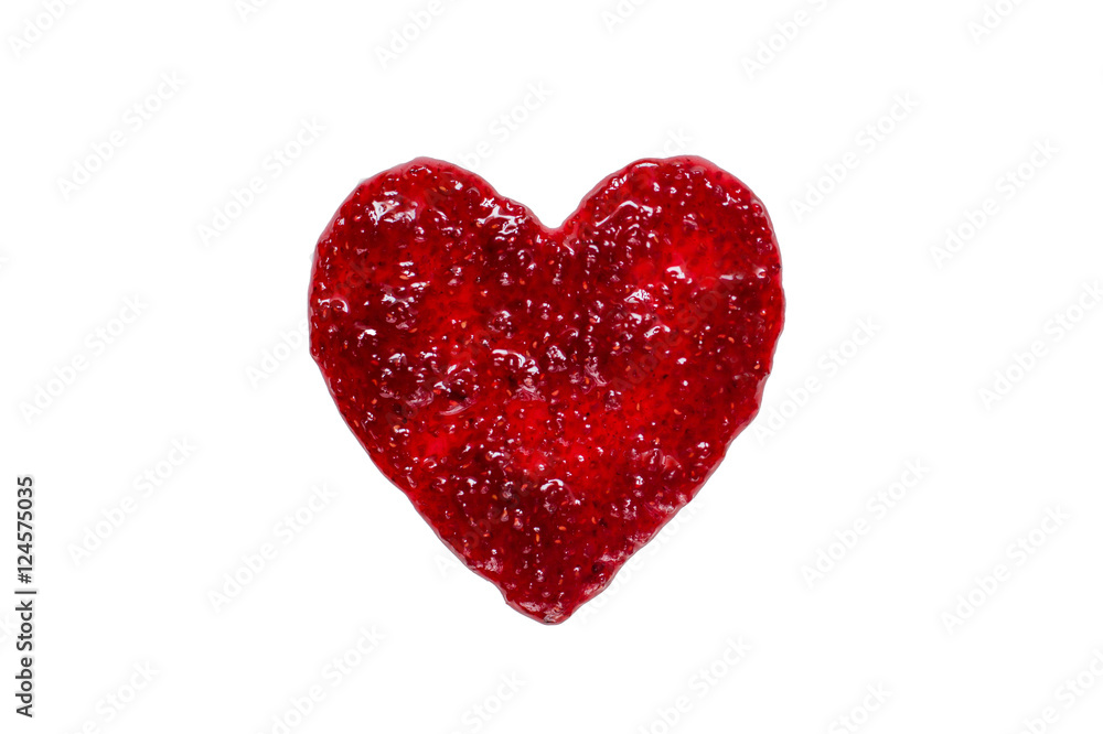 Heart from raspberry jam