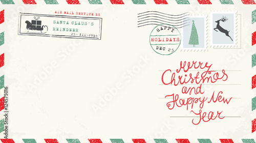 Christmas and New Year Postcard Wish