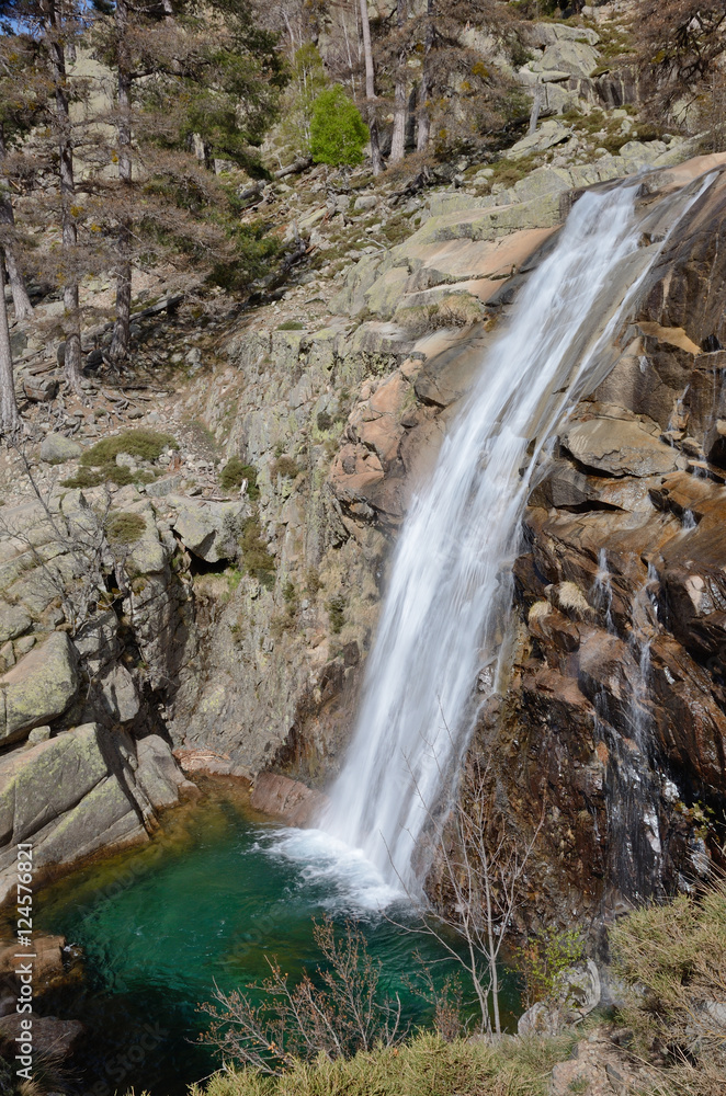 Waterfall Radule in the spring mountains of Corsica Waterfall Radule in the spring mountains of Corsica