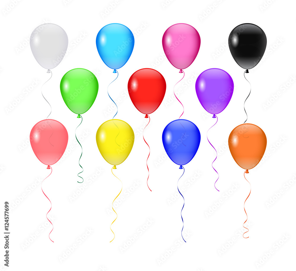 Vector isolated on white transparent balloons. Vector isolated on white transparent balloons.